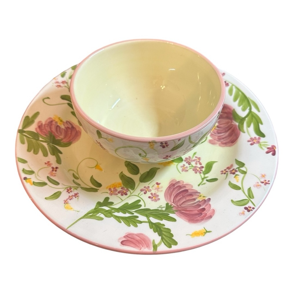 Paula Dean Peony patch replacement plate and bowl